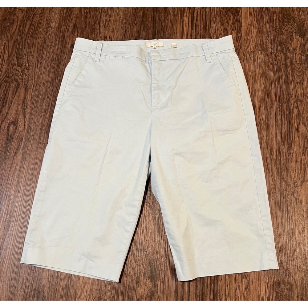 Vince Womens Light Blue Cotton Stretch Knee Length Shorts Size 14